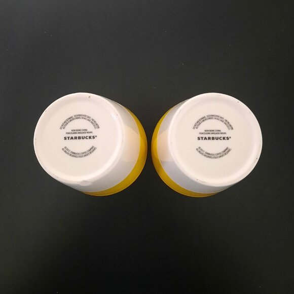 Starbucks TAZO Coffee/Tea Mug Pair yellow/white - Picture 2 of 4